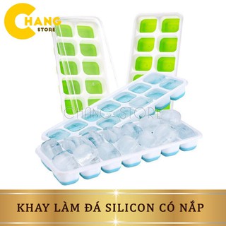 Khay làm đá silicon có nắp tránh bị mùi tủ lạnh