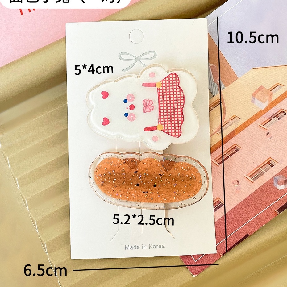 Set 3 Kẹp Tóc Mái Họa Tiết Hoạt Hình Dễ Thương - Phụ Kiện Kẹp Tóc