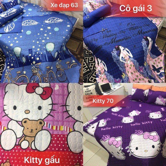 Set chăn hè ga gối poly