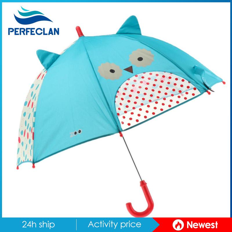 Dù Gấp Tự Động Chống Gió Hình Cú Hoạt Hình Dễ Thương Cho Trẻ Em