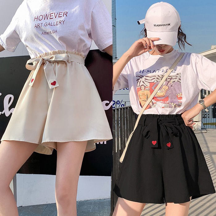 Quần Short Ống Rộng Lưng Cao Co Dãn Thời Trang Cho Nữ 40-150kg