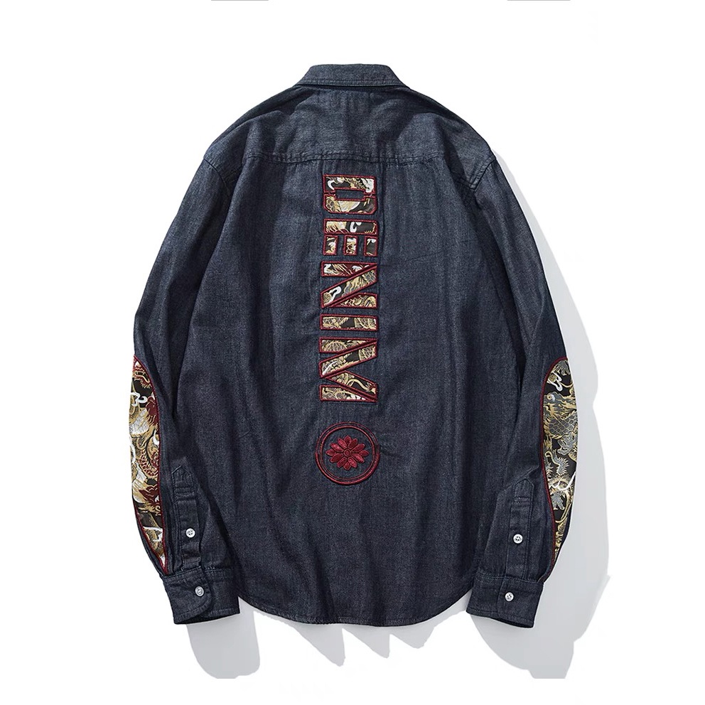 Áo Sơ Mi Denim Thêu Họa Tiết