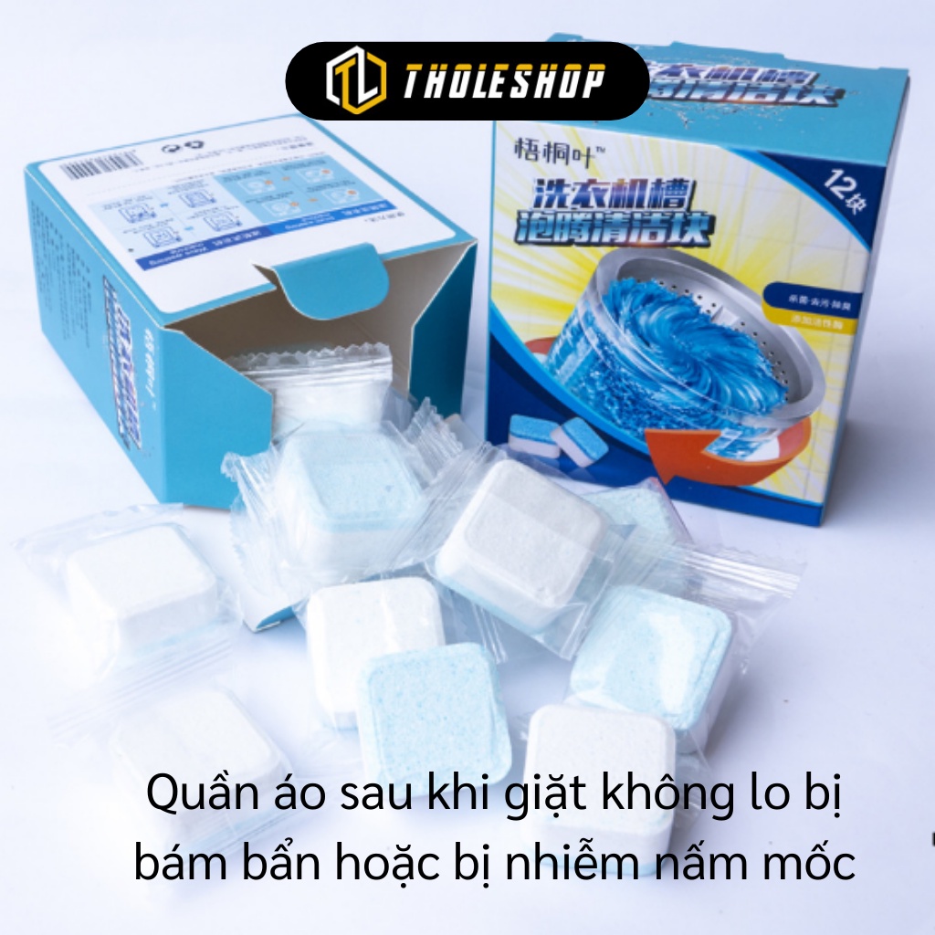 Vệ Sinh Lồng Giặt - Combo 12 Viên Sủi Làm Sạch, Diệt Khuẩn Và Khử Mùi Máy Giặt 9091
