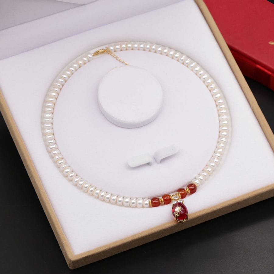 Dây chuyền ngọc trai tự nhiên cao cấp thời trang quý phái Qeen Pearl DB2120 - Bảo ngọc jewelry