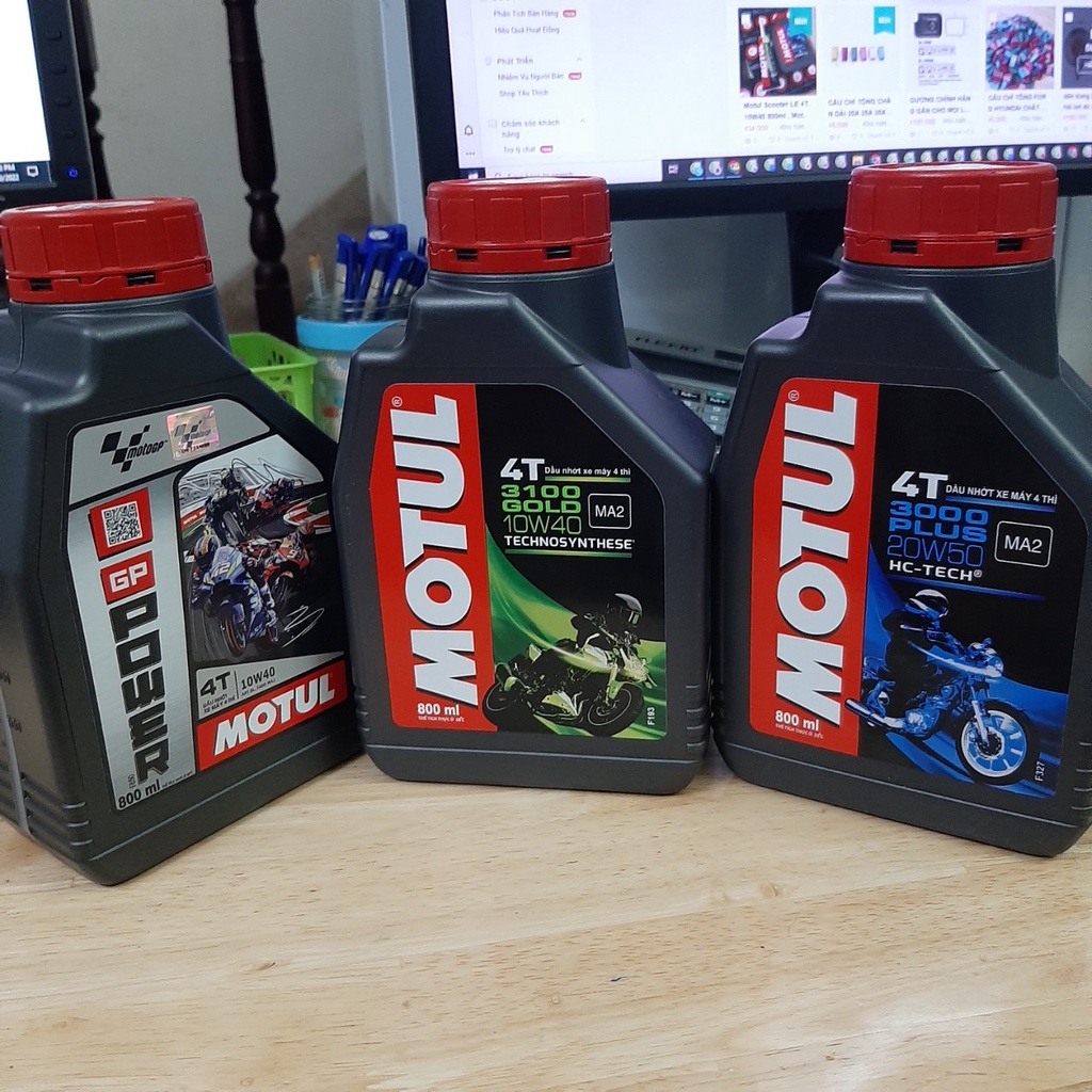 DẦU MOTUL 3100 GOLD 4T-10W40 + GP POWER  4T-10W40 +3000PLUS 4T-20W50
