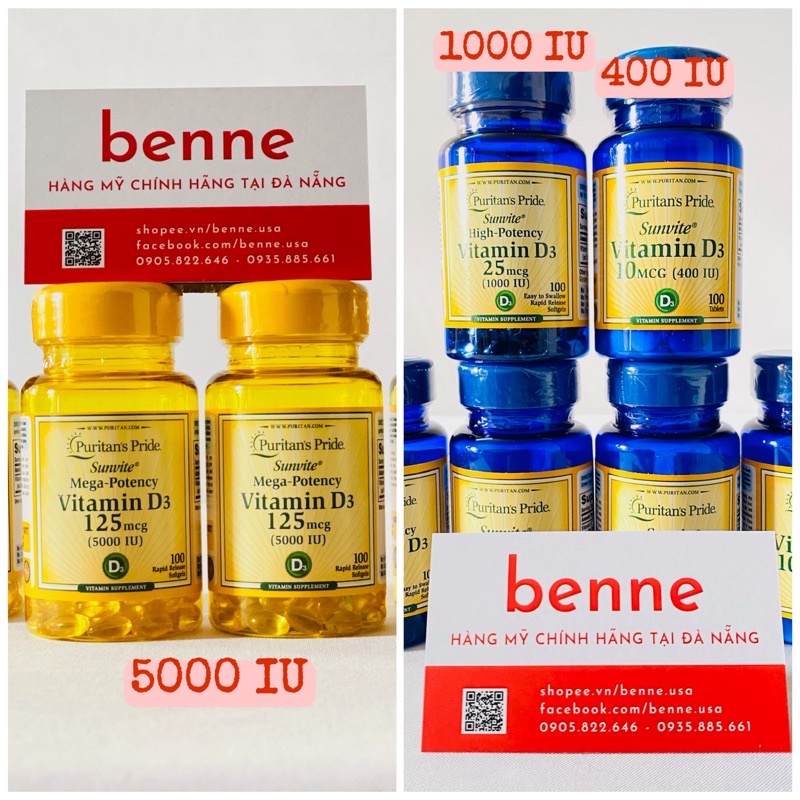 Viên Bổ Sung Vitamin D3 Puritan's Pride 100 viên của Mỹ
