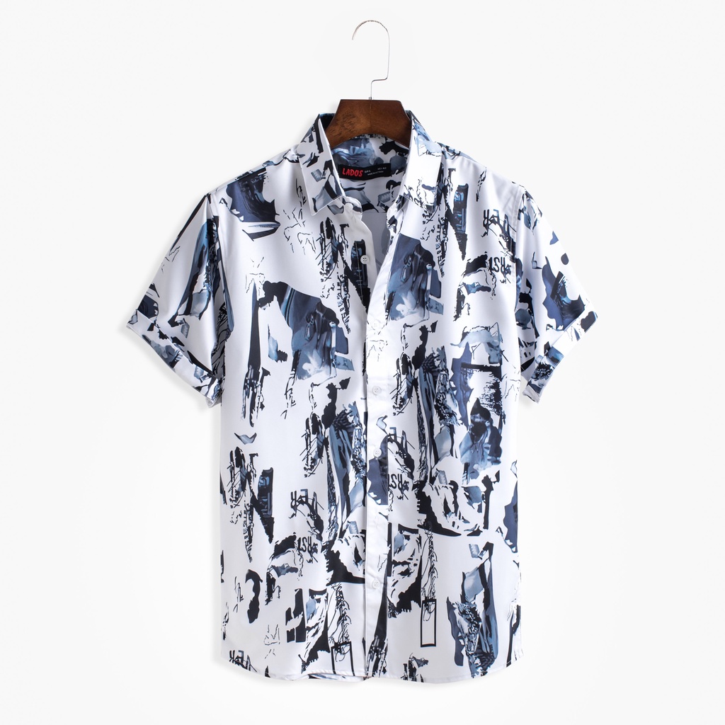 Áo sơ mi nam ngắn tay hoạ tiết Lados - 8062 chất vải mềm mịn - Áo sơ mi thời trang xu hướng | BigBuy360 - bigbuy360.vn