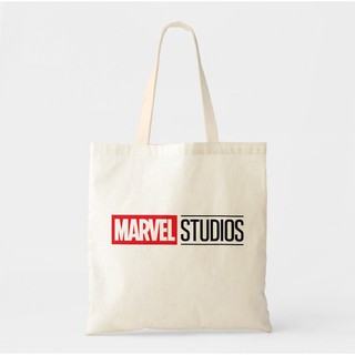 Túi Marvel vải canvas dày trắng đeo vai nữ siêu anh hùng in hình hoặc tên theo yêu cầu