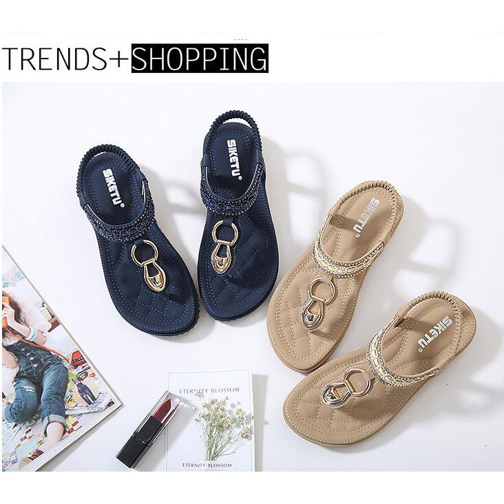 Dép Sandal xỏ ngón màu kem _ Loại cao cấp