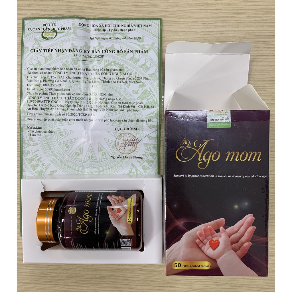 [CHÍNH HÃNG] Ago Mom - Hỗ trợ tăng khả năng thụ thai, giảm vô sinh hiếm muộn ở phụ nữ (50 viên)