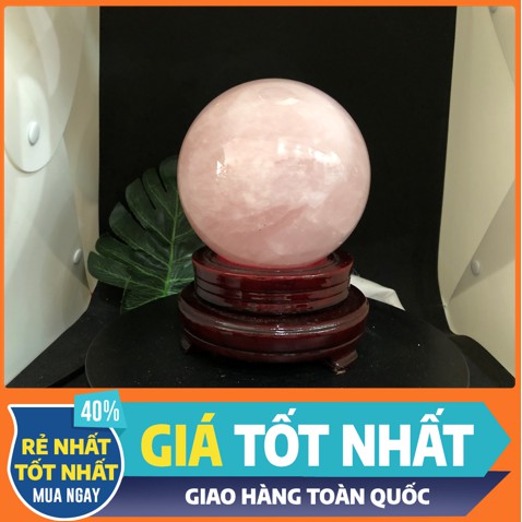 Quả Cầu Đá Thạch Anh Hồng Tự Nhiên ( hàng chính hãng tự nhiên 100% , cam kết đổi trả nếu phát hiện hàng lỗi .