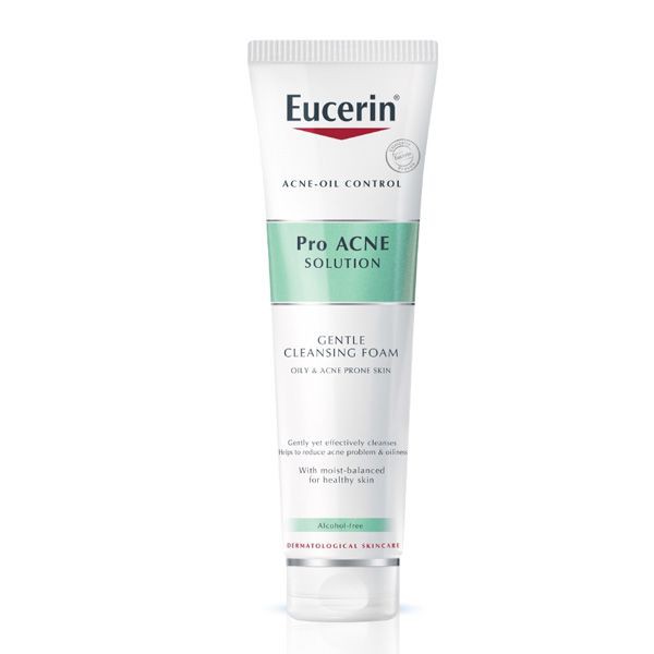 Eucerin Sữa rửa mặt tạo bọt cho da nhờn mụn ProAcne Cleansing Foam 150g