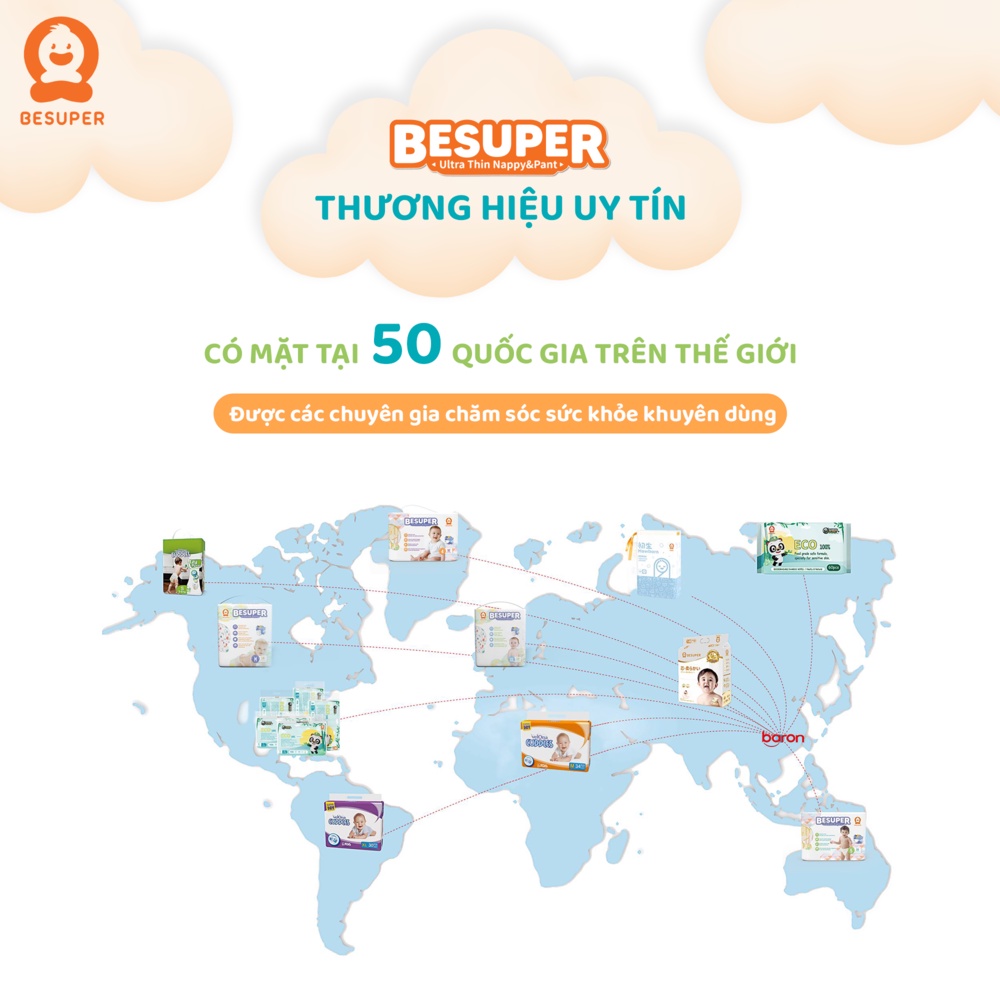 COMBO 2 Tã Quần Organic Besuper - Bỉm Dán Chuẩn Châu Âu Lõi Nén Mỏng Nhẹ - Cho Bé 3 Đến 25kg S-3XL