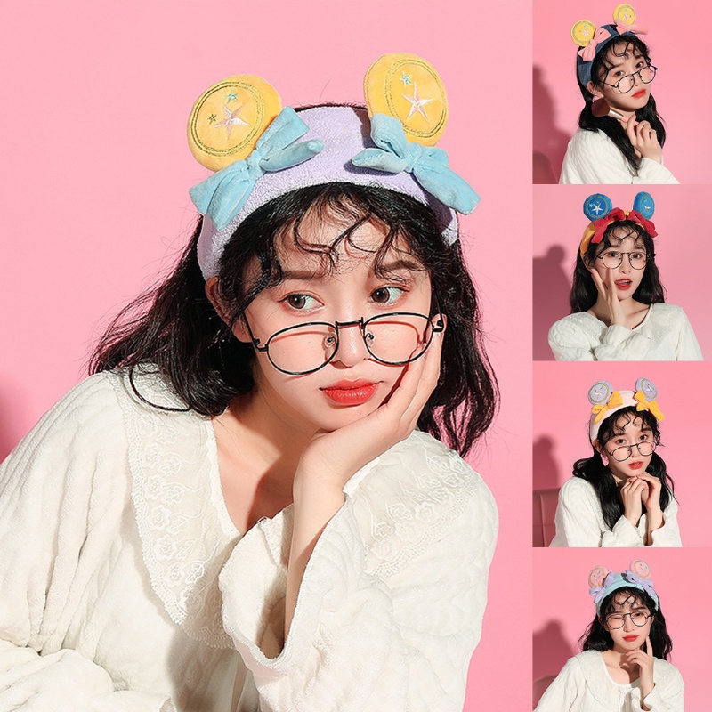 Băng Đô Lông Nhung Mềm Mại Kiểu Hoạt Hình Dễ Thương Dùng Trang Điểm Spa