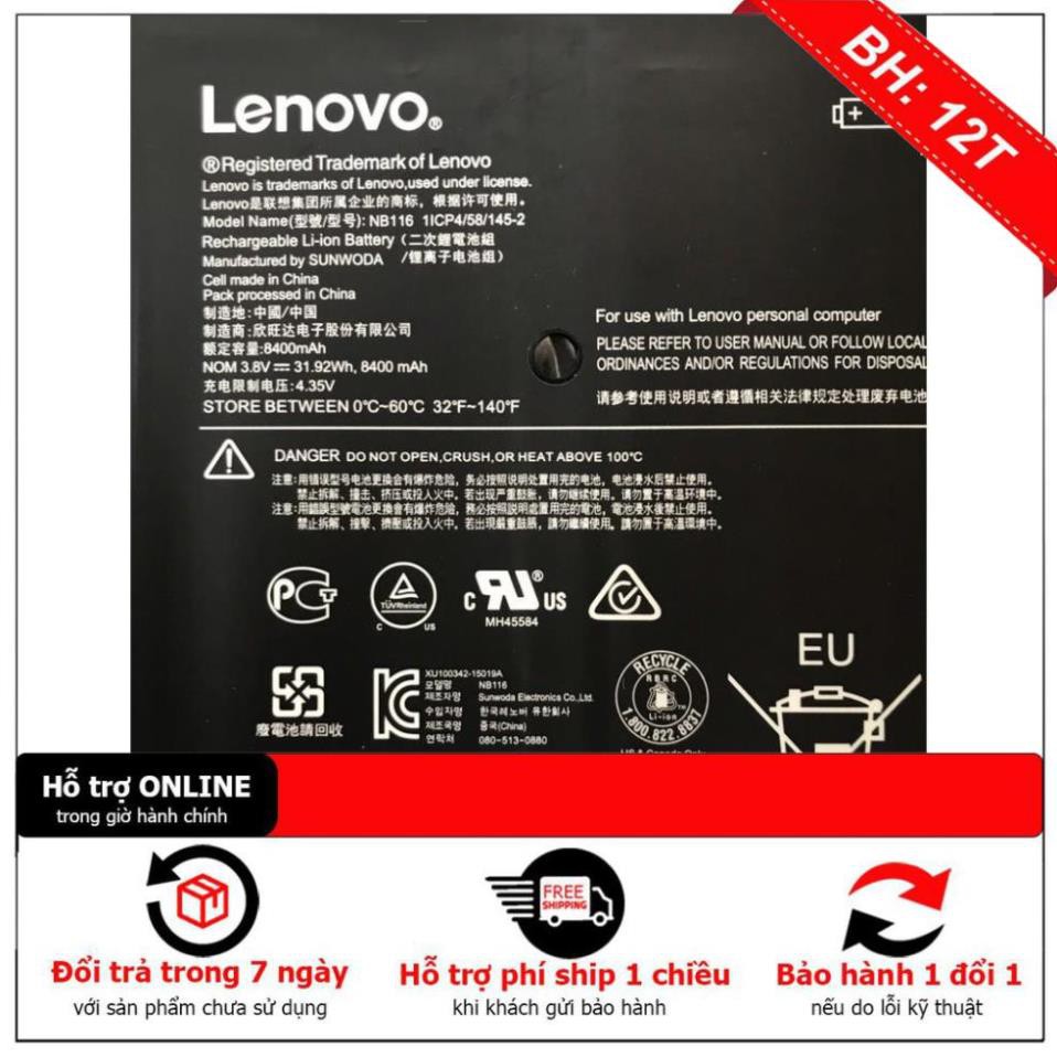 [BH12TH] Pin Lenovo IdeaPad 100S-11IBY 5B10K37675 NB116 Zin