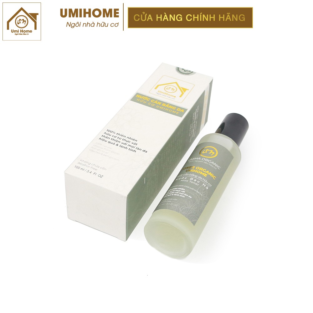 Toner Bạc Hà hữu cơ UMIHOME 50/10ml nước cân bằng cấp ẩm cho da