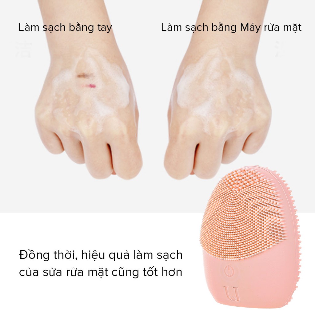 Máy rửa mặt Dụng cụ rửa sóc massage Máy xông mặt Miếng rửa mặt silicon Miniso NV0001