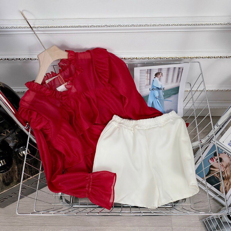 Áo Babydoll Phối Quần short Nude Hàng Chuẩn  Store