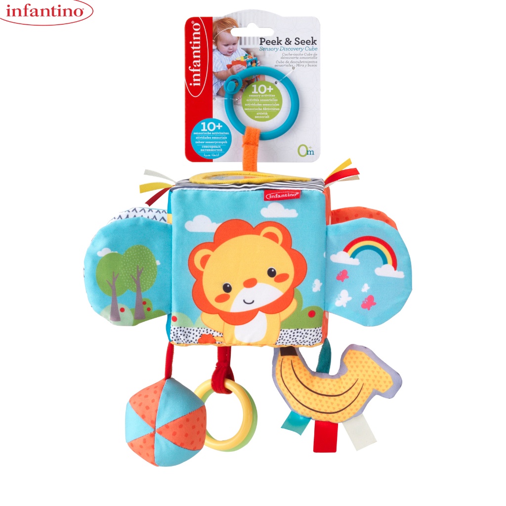 Đồ chơi khám phá Peek&Seek Sensory Discovery Cube Infantino - Phát triển trí tuệ, phối hợp hành động & giác quan