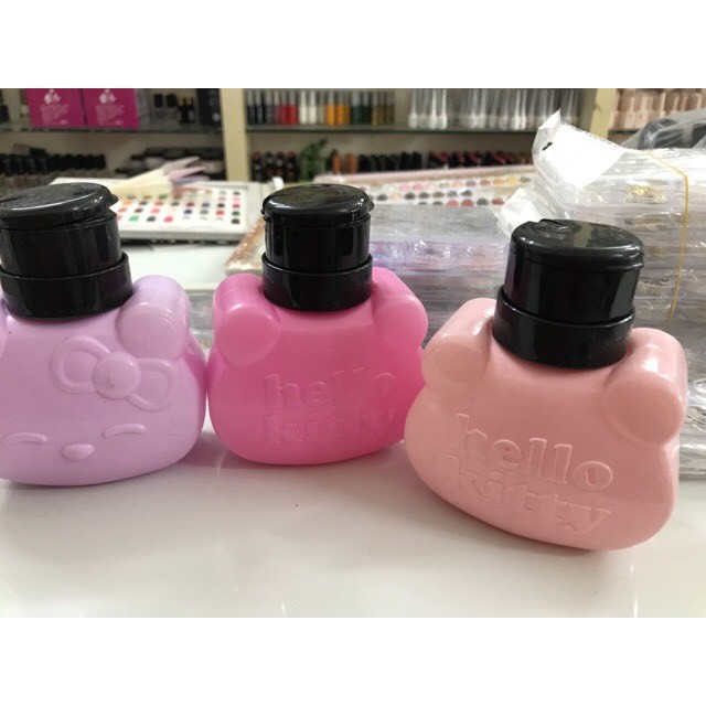 Lọ Đựng Acetone, Cồn, Nước (Hình Hello Kitty) - Lẻ 1 Lọ 250ml