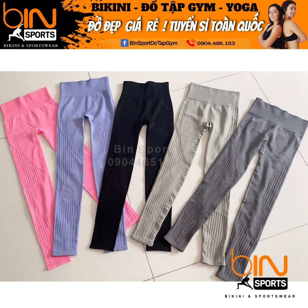 Quần Tập Gym Yoga Nữ Dệt Kim Đục Lỗ Bin Sports Q037