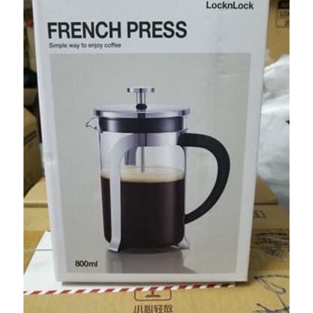 🍓BÌNH PHA CÀ PHÊ FRENCH PRESSURE 800ML LOCK&LOC-LLG019