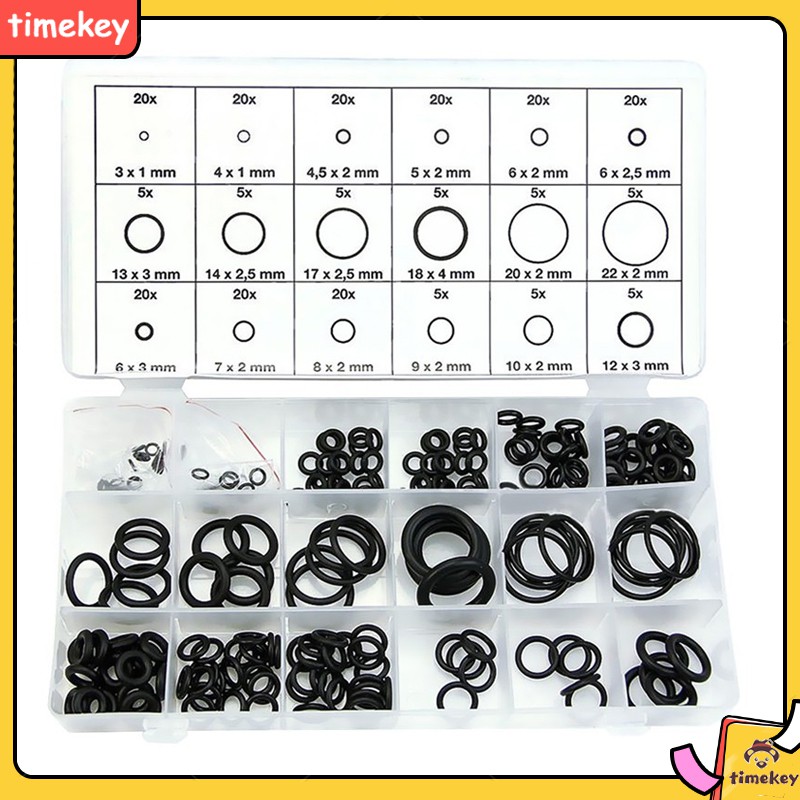 Bộ 225 vòng đệm tròn hỗn hợp bằng cao su