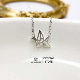 Dây chuyền Bạc Handmade.Vòng cổ hạc origami bạc nguyên chất-Bạc Handmade