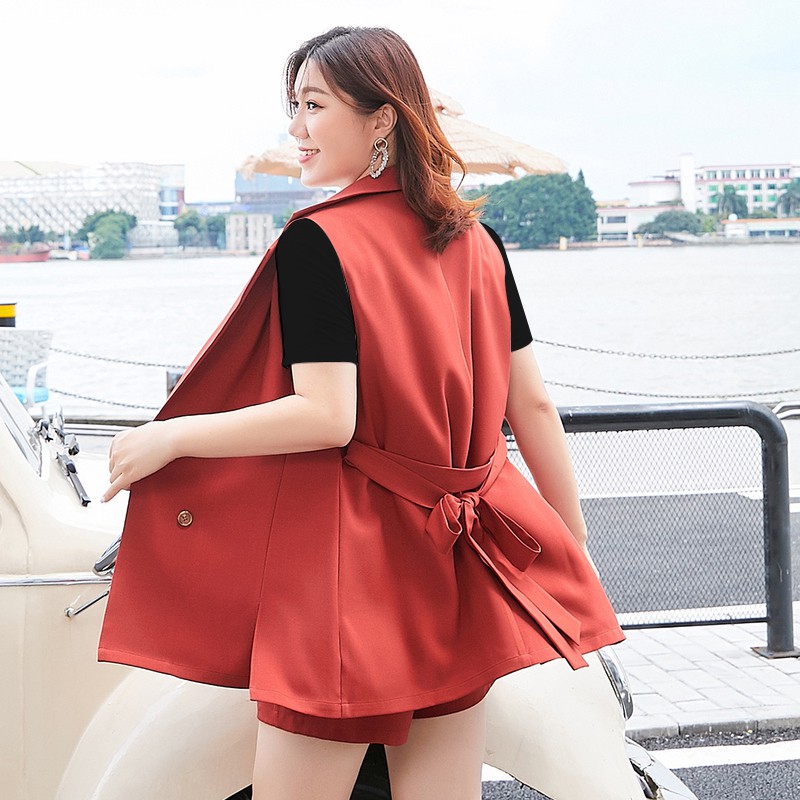 Áo vest không tay đai lưng cho người béo mập - AKBEO005b