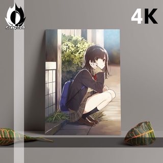 Poster Anime Hige wo Soru khổ A3 Soshite Joshikousei wo Hirou (4K)