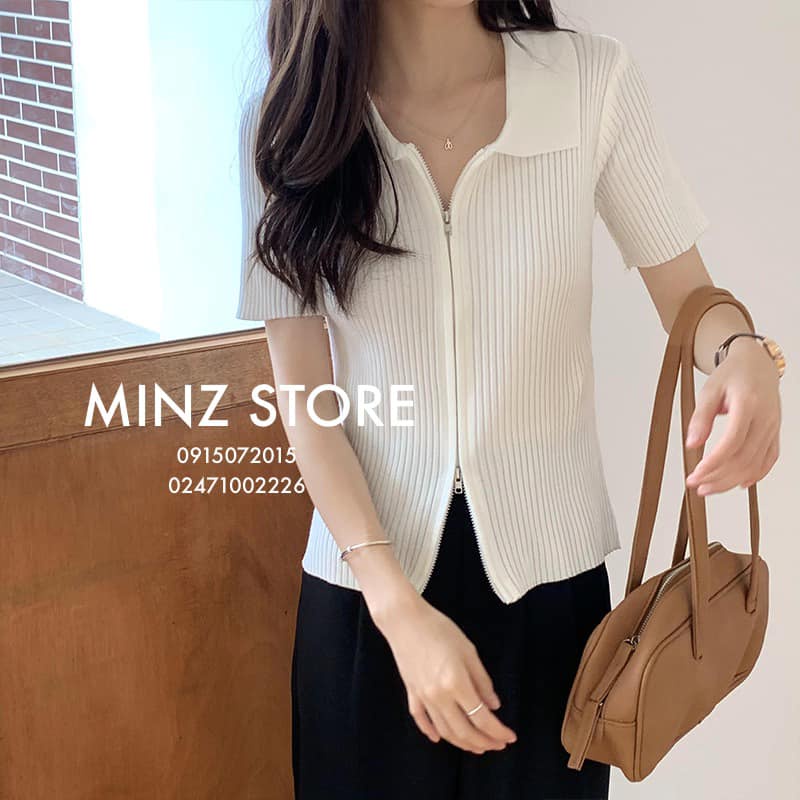 Len polo kéo khóa cộc tay #735 (5 màu) | BigBuy360 - bigbuy360.vn