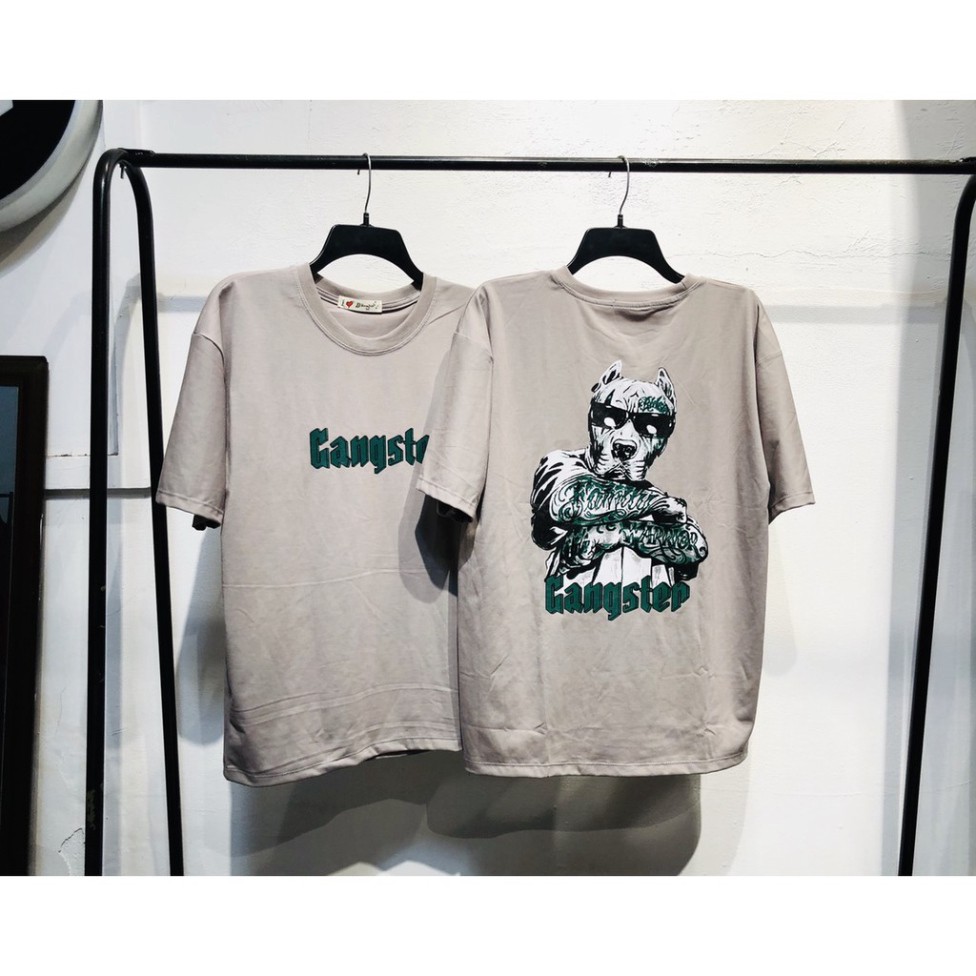 [Có Bigsize] Áo Thun Gangster Chú Chó Tay Lỡ, Áo Thun Nam Nữ Form Rộng Ảnh Thật | BigBuy360 - bigbuy360.vn