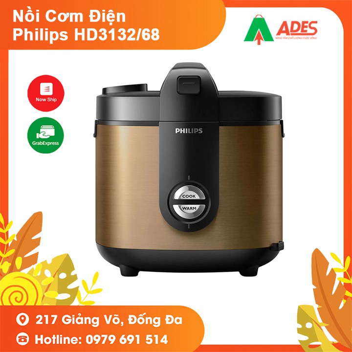 [Mã 154ELSALE2 giảm 7% đơn 300K] Nồi Cơm Điện Philips HD3132/68 | Chính Hãng, Giá Rẻ