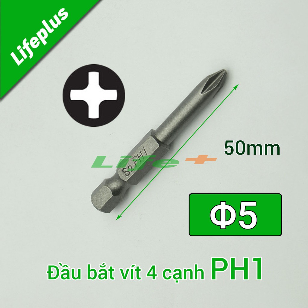 Đầu bắt vít 4 cạnh PH1 chuôi lục