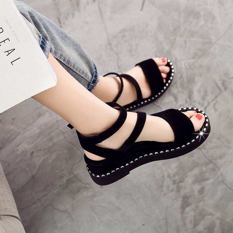 ★Dép Mùa Hè★Giày Sandal Mùa Hè Đế Dày Phong Cách La Mã Mới Cho Nữ