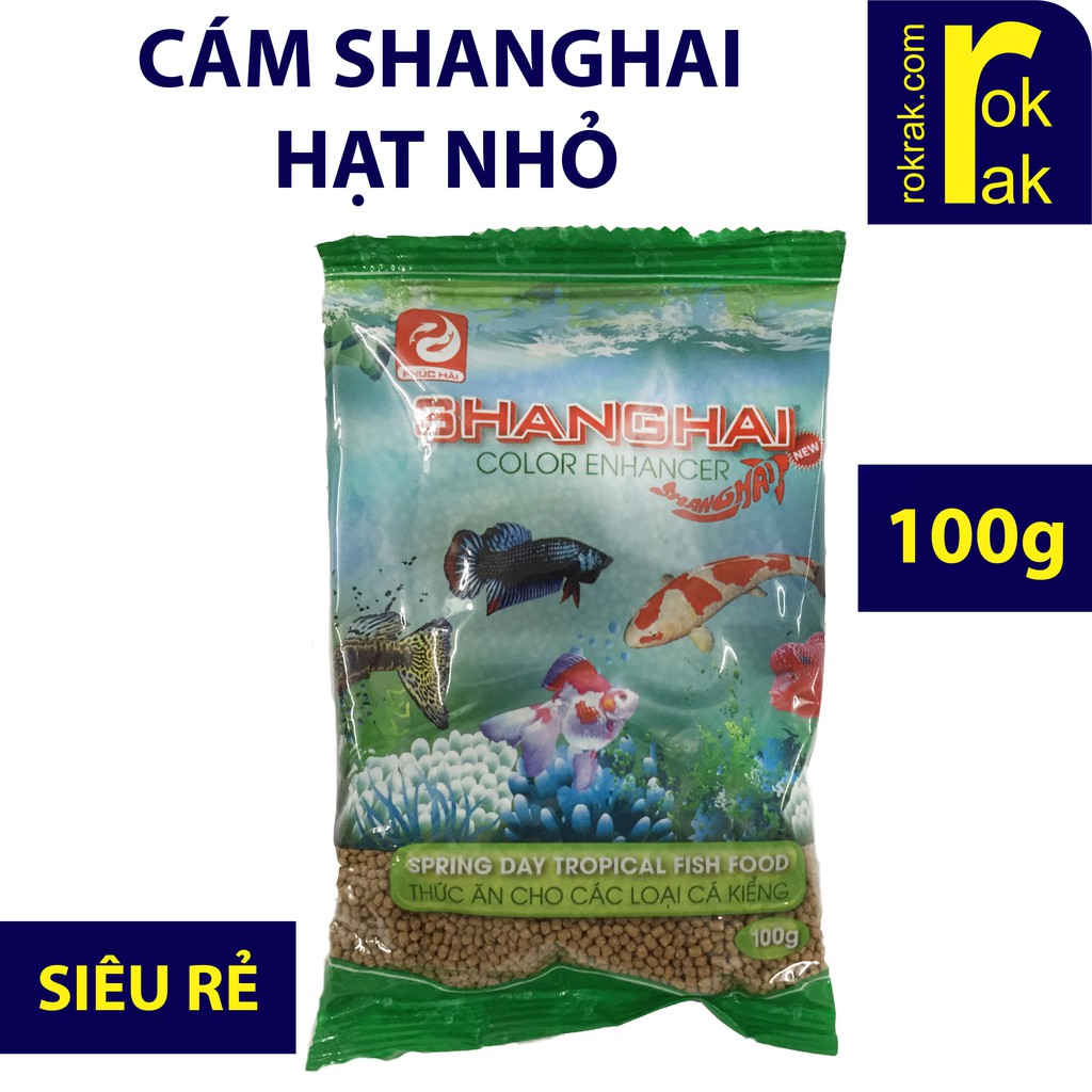 Cám cá Shanghai thức ăn cho cá lên màu 100g hạt nhỏ