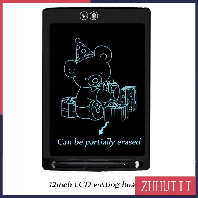 Bảng Viết Màn Hình Lcd 12inch Kèm 6 Thẻ Sao Chép Màu Trơn Có Thể Xóa Được