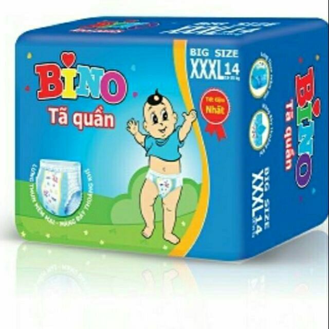 (Cpmbo 2 bịch) Tã quần Bino XXXL Bigsize 14 miếng