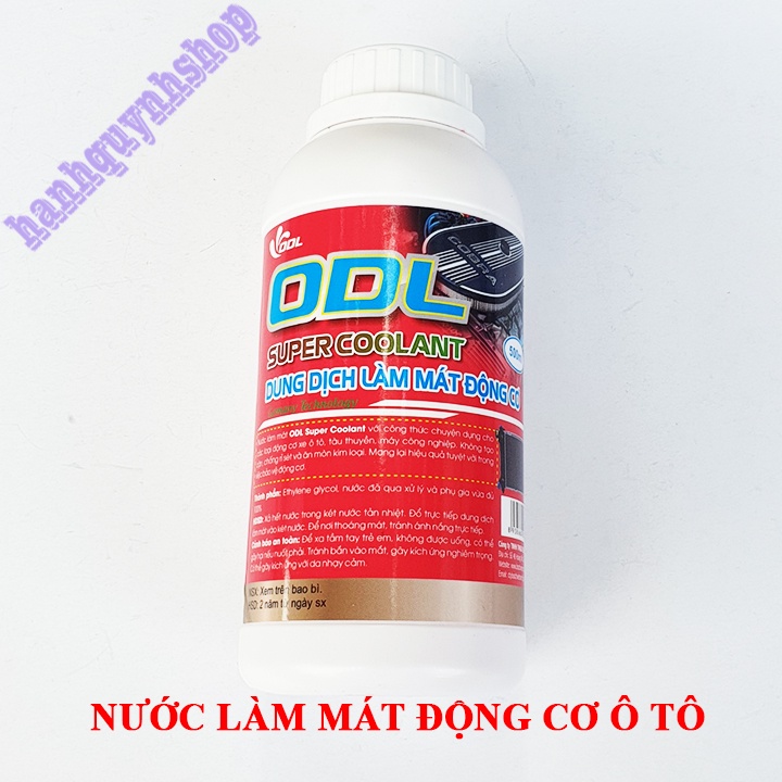 Nước làm mát động cơ ô tô lon 500ml màu xanh đỏ