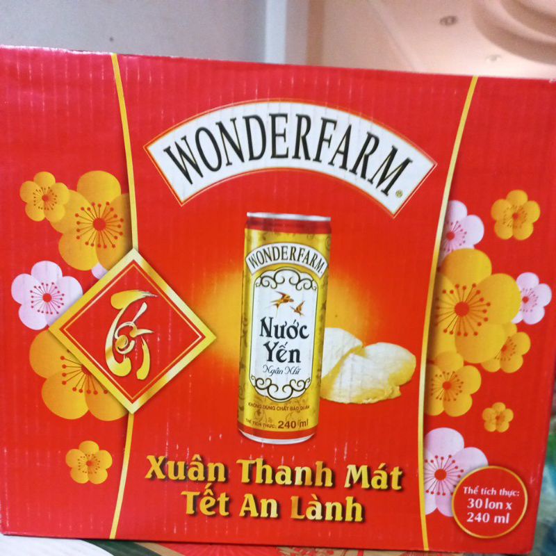 Thùng nước Yến ngân nhĩ Wonderfarm 30 lon *240ml