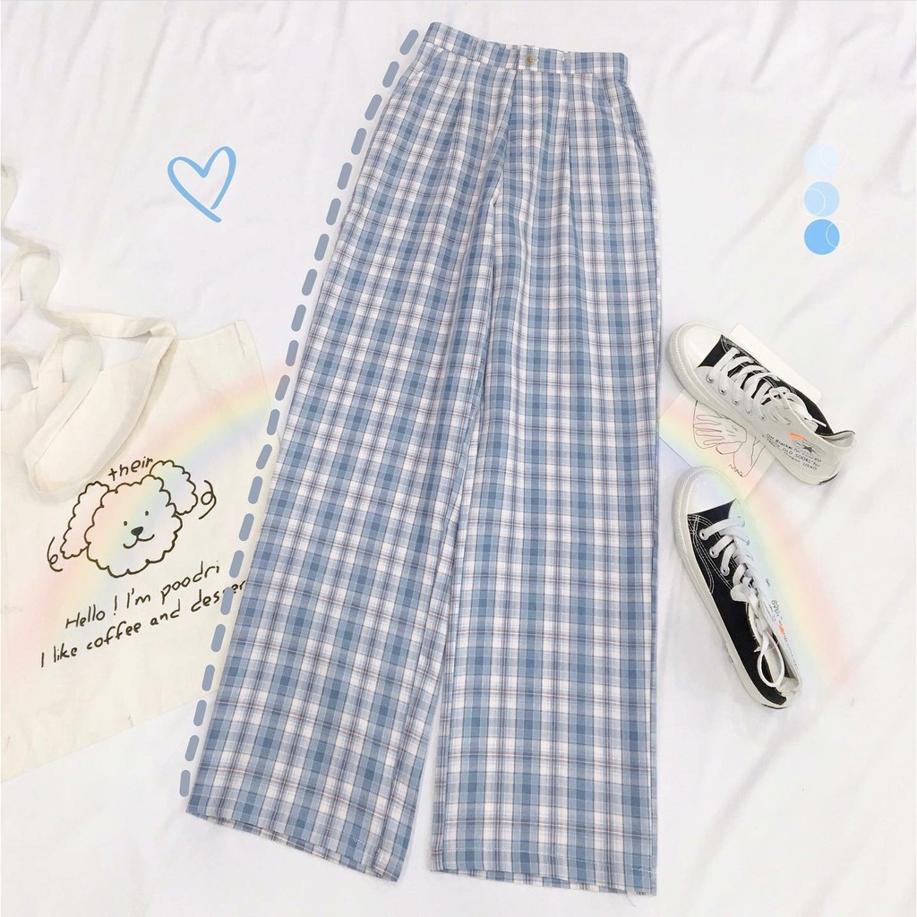 Quần Kẻ Caro Dáng Rộng CELE Lưng Tây Phối Chun Ulzzang Unisex (3 Màu) | BigBuy360 - bigbuy360.vn