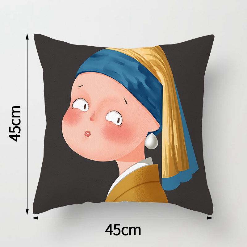 Vỏ gối vuông in hình Mona Lisa độc đáo | WebRaoVat - webraovat.net.vn