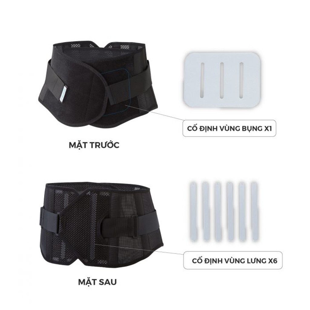 Đai cố định lưng Bonbone Pro Hard Slim hỗ trợ cột sống, thoát vị đĩa đệm - Made in Japan