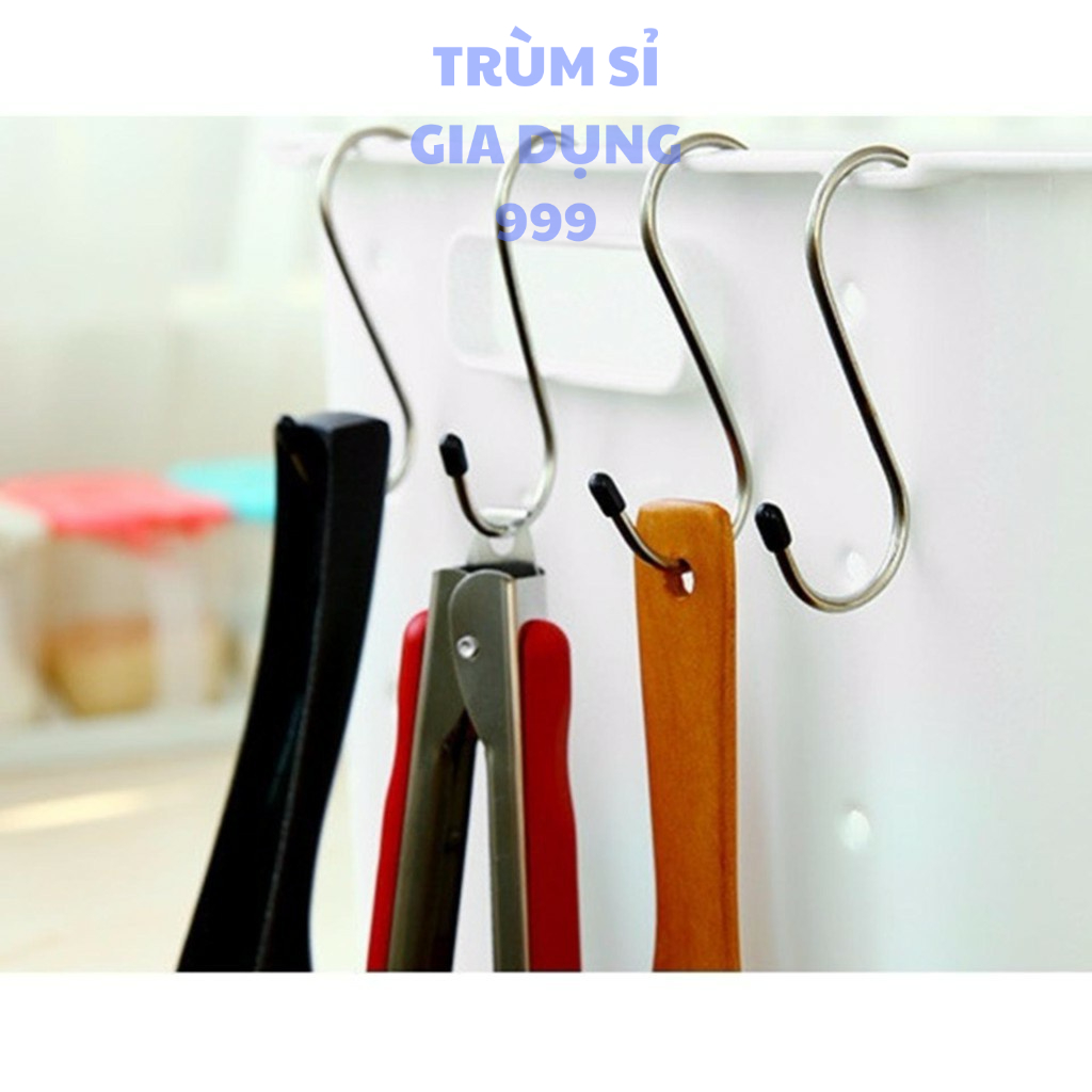 Combo 4 móc hình chữ S treo đồ đóng gói trong vỉ, móc treo đồ đa năng inox chắc bền đẹp