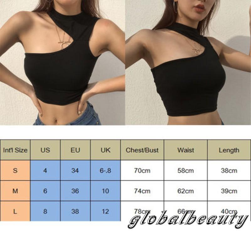 ☛✈ღÁo croptop màu trơn lệch vai quyến rũ