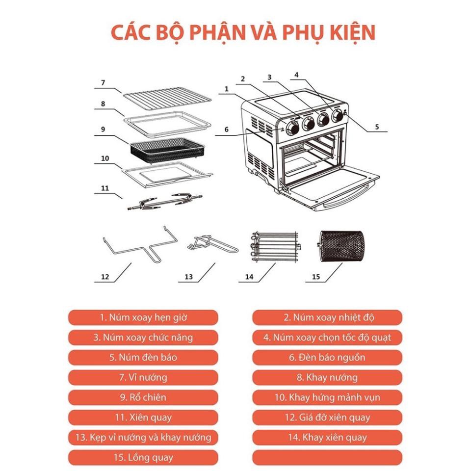 Lò nướng kiêm nồi chiên không dầu Unie Q37 - Hàng chính hãng