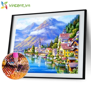 Bộ Tranh Đính Đá 5d Tự Làm Họa Tiết Bờ Biển Cổ Điển
