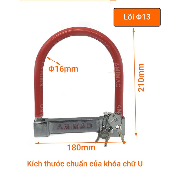 Khoá chữ U chống trộm AMIMAO Nhập khẩu CAO CẤP Loại To