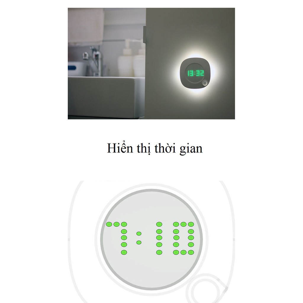 Đèn Led❤️FREESHIP❤️Đèn Led Cảm Biến Thông Minh Điều Chỉnh Độ Sáng Có Đồng Hồ