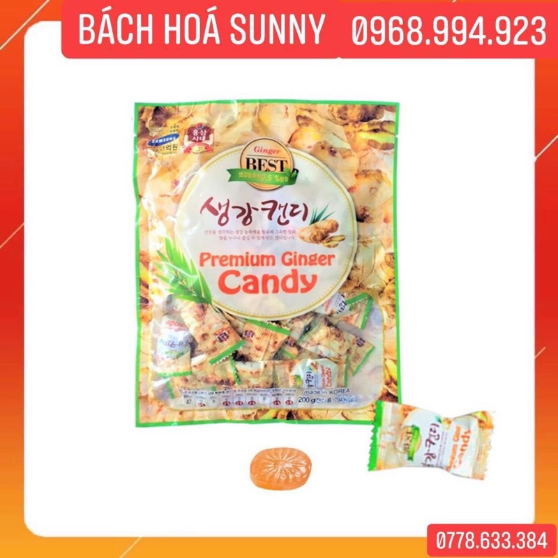 1 GÓI KẸO GỪNG HÀN QUỐC 200g